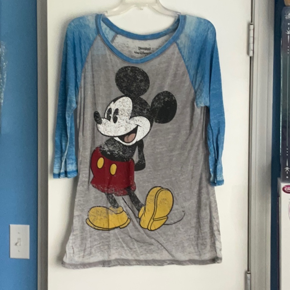 Disney World Mickey Mouse Raglan Distressed Tee